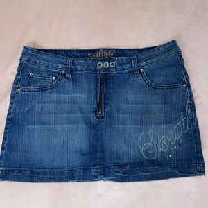 Thrifted mini jean skirt